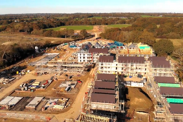 An image showing an arial view of Phase 1 of the Countryside site