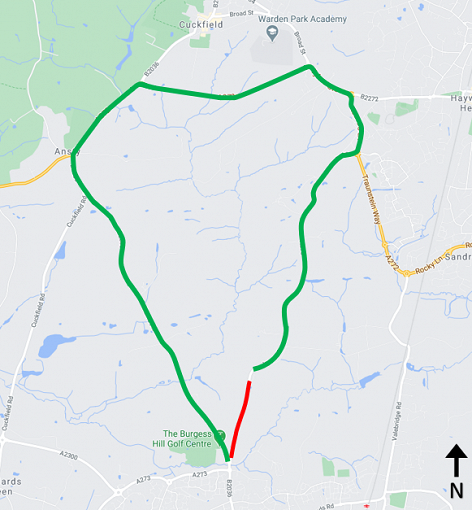 Diversion route due to the road closure